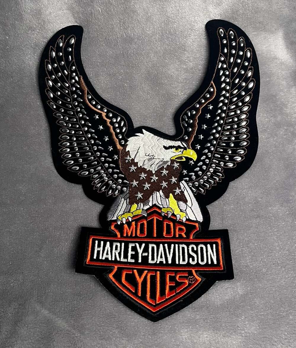 Harley-Davidson Embroidered Silver Upwing Eagle Bar & Shield Back Patch